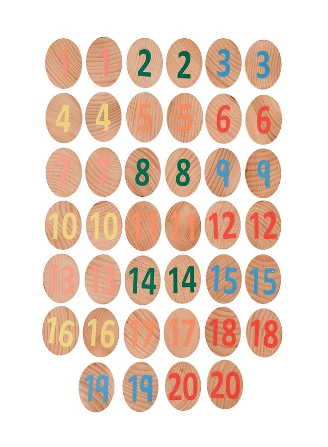 THE FRECKLED FROG Matching Pairs - Numbers - Set of 40 - Ages 2+ - Wooden Memory Game for Preschoolers and Elementary Aged Kids - Match Numbers 1-20 - Teach Numbers and Counting -FF3005 - Image 2